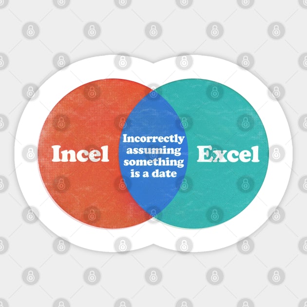 Incel Excel / Humorous Meme Design Memeshirt Sticker TeePublic